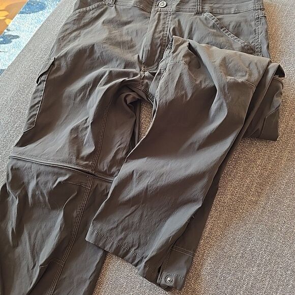 KUHL RENEGADE STEALTH MEN 34/32 CONVERTIBLE NYLON CARGO PANTS SHORTS ZIP OFF - Picture 4 of 9